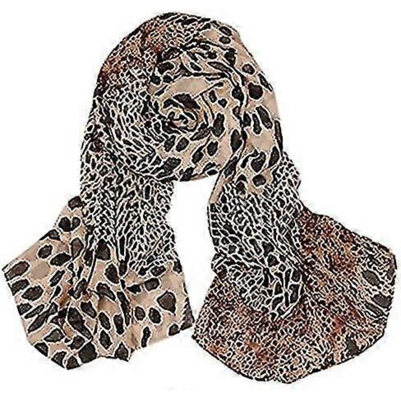 Women Large Leopard Animal Print Lightweight Soft-touch Rectangle Everyday Olaof Scarf | Fruugo SG