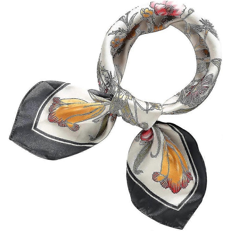 Women’s 70cm Like Silk Satin Square Floral Print Hair Head Small Scarf | Fruugo SG