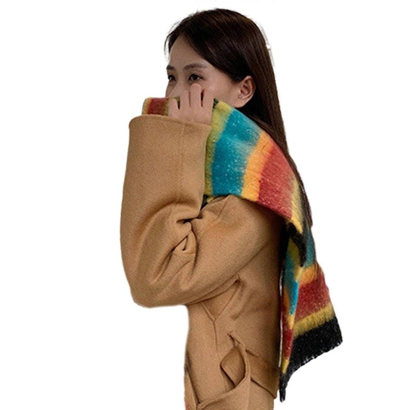 Women Scarf Winter Scarves Rainbow Tassels Scarf Classical Cashmere Feel Scarf Shawl Girl Outfit Outdoor Activity Scarf  wine red black | Fruugo SG