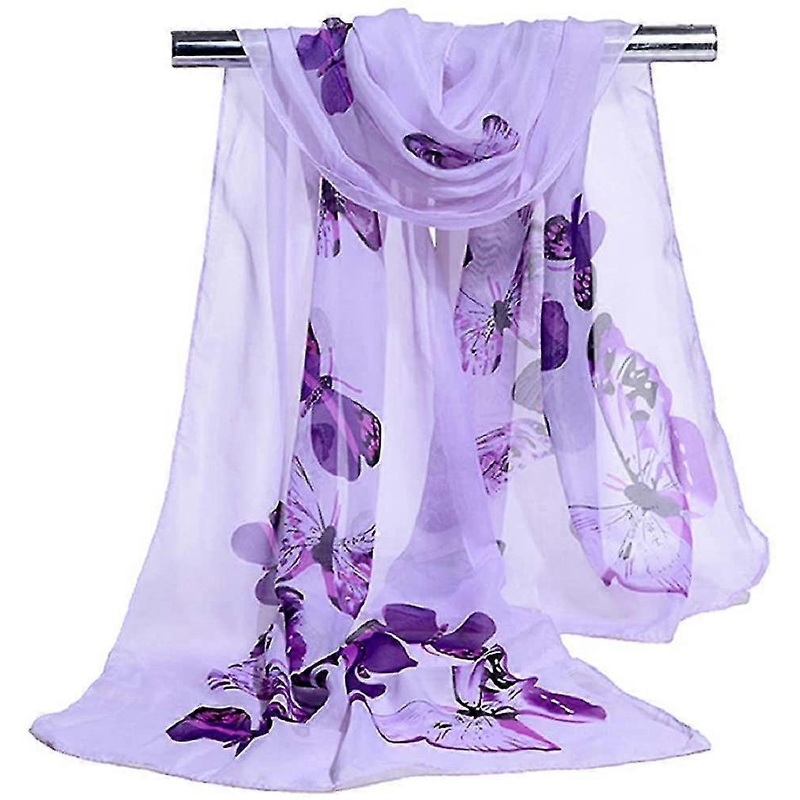 Womens Chiffon Scarf Sheer Wrap Scarves Ladies Light Soft Fashion Flower Printed | Fruugo SG