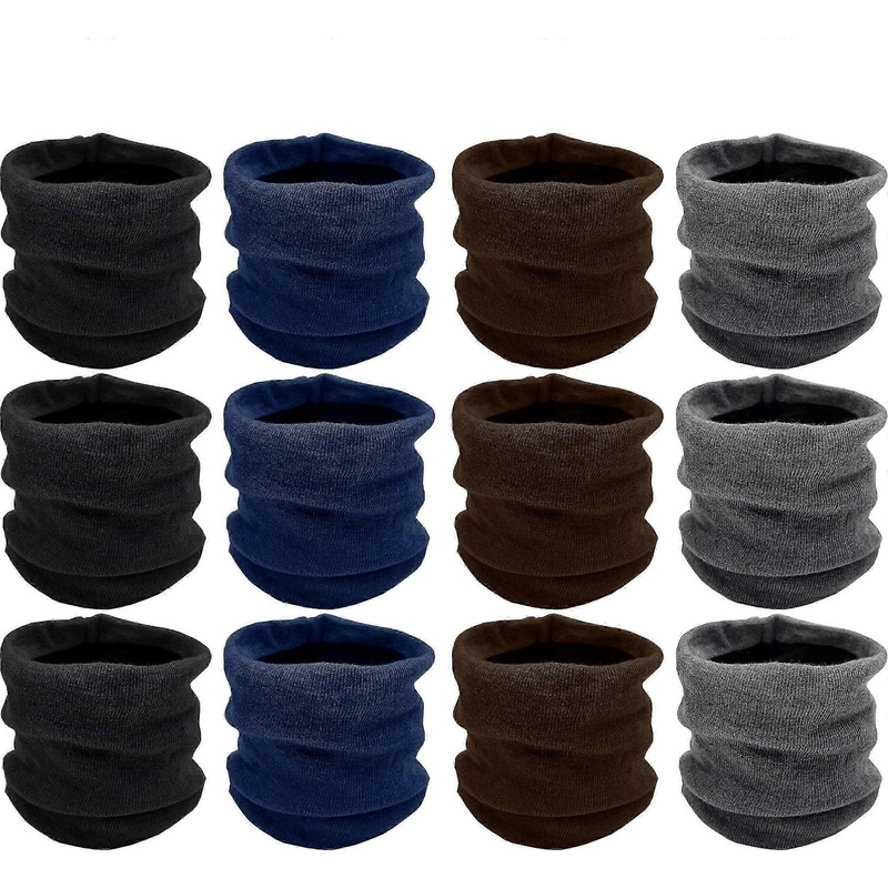 12 Pack Winter Neck Buff Warmers, Neck Gaitor Thermal Fleece Lined Interior Warm Scarf Wrap, Mens Womens | Fruugo SG