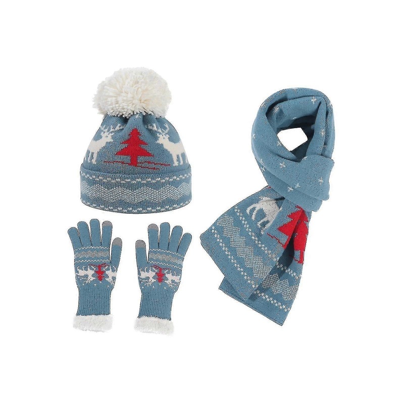 Gloves+scarf Christmas+hat Set Durable Creative For Women Men Soft And Comfortable Scarf | Fruugo SG