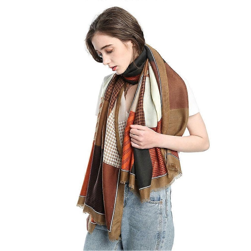 Houndstooth Printed Scarf Fashion Long Warm Wraps Scarf for Lady | Fruugo SG