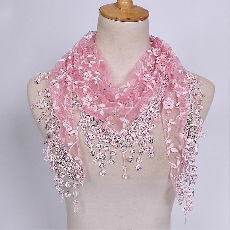 Lady Triangle Shawl Wrap Fashion Elegant Hollow Tassel Lace Floral Scarf – ZP | Fruugo SG