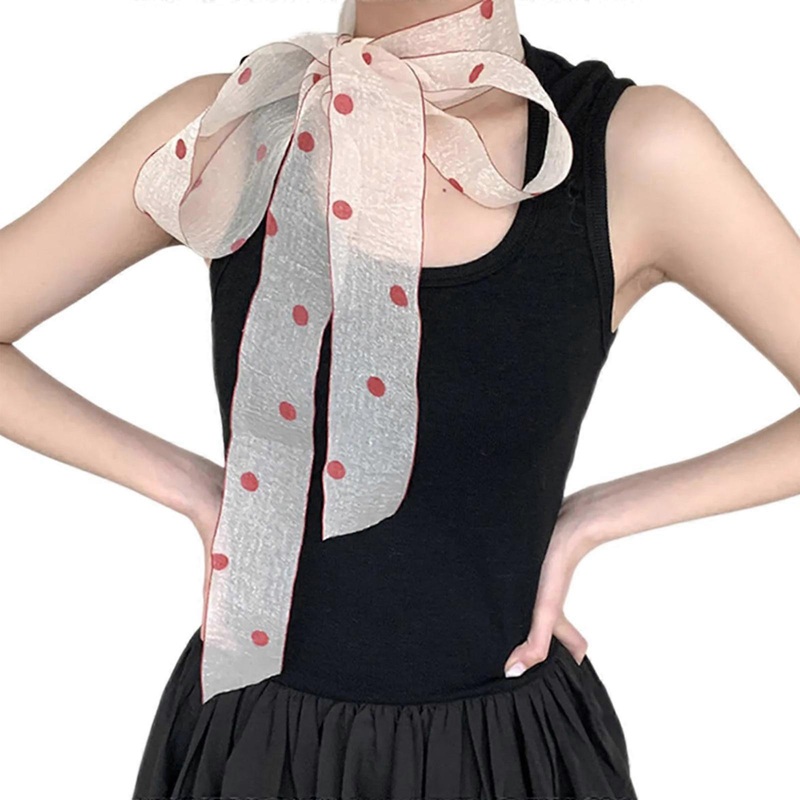 Long Ribbon Neck Scarf Hairband for Women Potted Ribbon Long Scarf Hairtie Collarbone Silk Scarf Handtied Hair Holder  Red | Fruugo SG