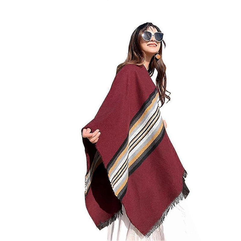 Pashmina Scarf Warm Shawl Wrap Open Front Poncho with Tassel for Lady | Fruugo SG
