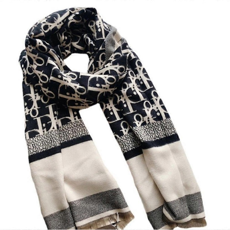 Pashmina Scarf with D Lettter Pattern Shawl Fashion Warm Thicken Wrap for Lady | Fruugo SG
