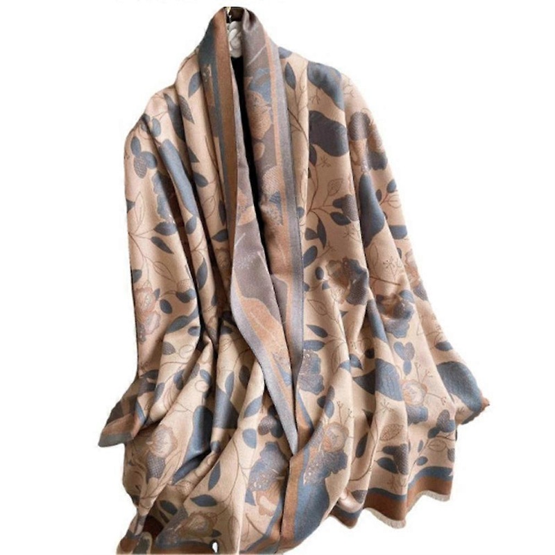 Pashmina Scarf with Floral Pattern Travel Shawl Fashion Thicken Warm Wrap for Lady | Fruugo SG