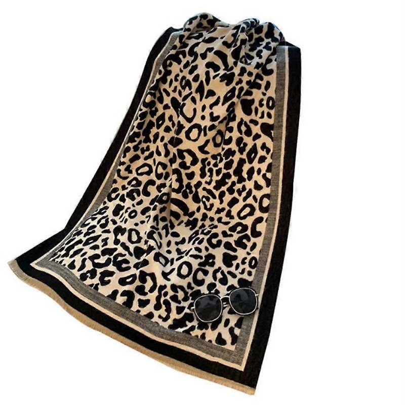 Pashmina Scarf with Leopard Printing Winter Fashion Warm Thicken Wrap for Lady | Fruugo SG