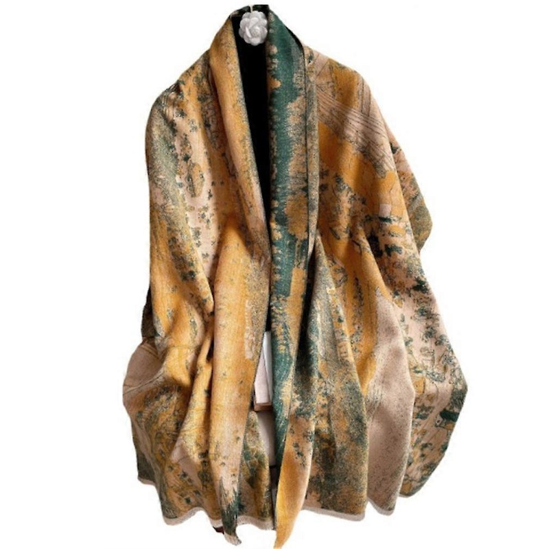 Pashmina Scarf with Riverside Scene at Qingming Festival Pattern Thicken Shawl Warm Wrap for Lady | Fruugo SG