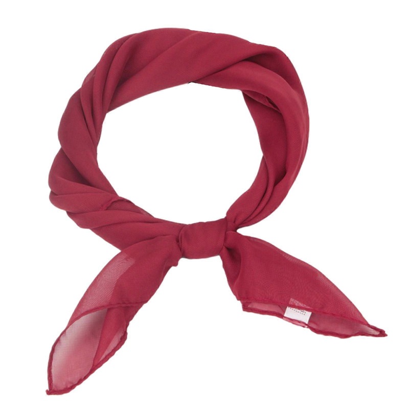 Square Ribbon Neck Scarf 1950s Chiffon Scarf Retro Hair Tie for Women 50s Square Handkerchief Solid Sheer HeadScarf  Burgundy | Fruugo SG