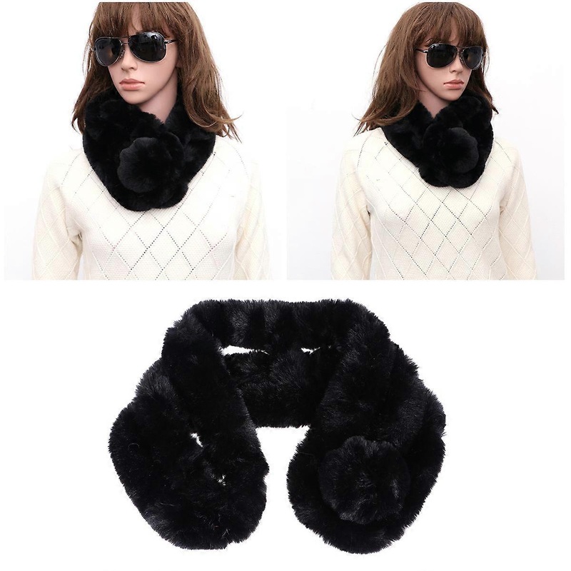 Warm Keeping Plush Scarf For Women And Girls In Elegant Black Color Ideal For Travel And Cold Weather In 1Pack | Fruugo SG