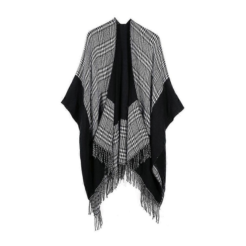Warm Shawl Scarf with Tassel Open Front Poncho Winter Cardigant for Lady | Fruugo SG