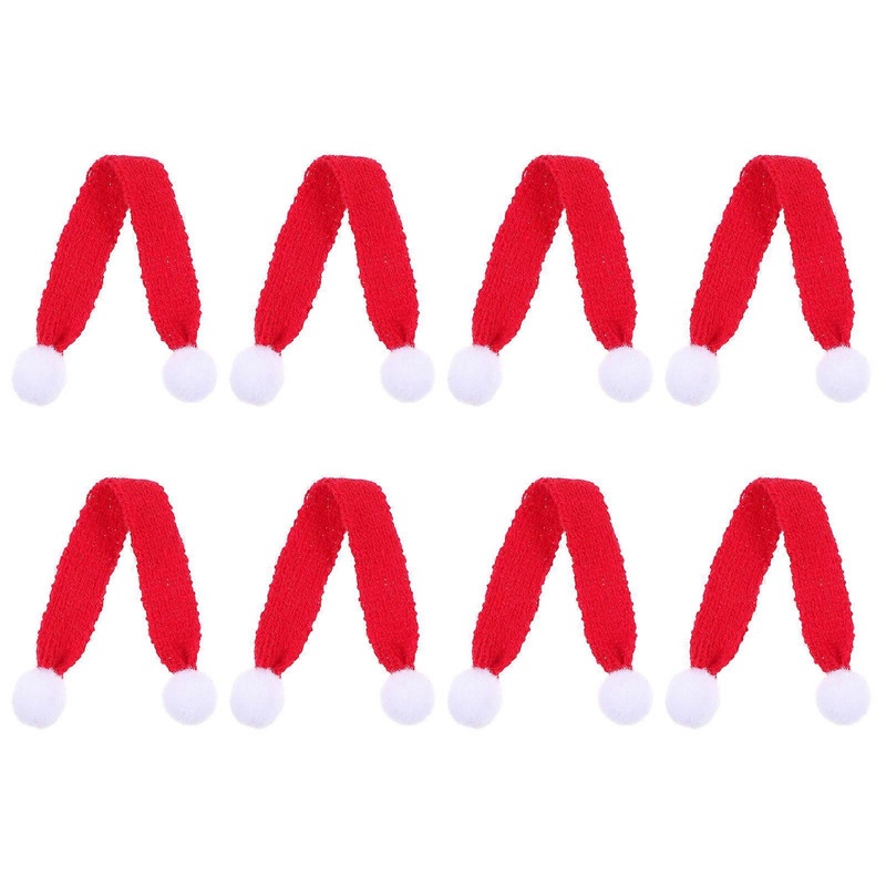 Adorable Red Woolen Yarn Scarfs for Christmas Decoration and Festive Atmosphere 10 Pcs | Fruugo SG