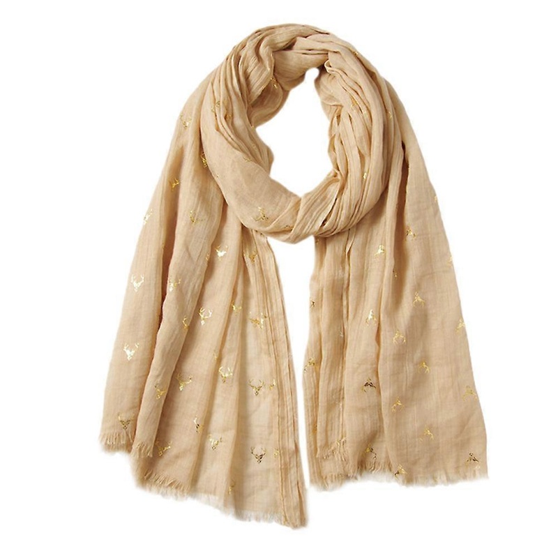 Cozy Scarf for Women Winter Style Christmas Deer Bronzing Cotton and Linen Scarf 180X100CM Warmth 1Pcs | Fruugo SG