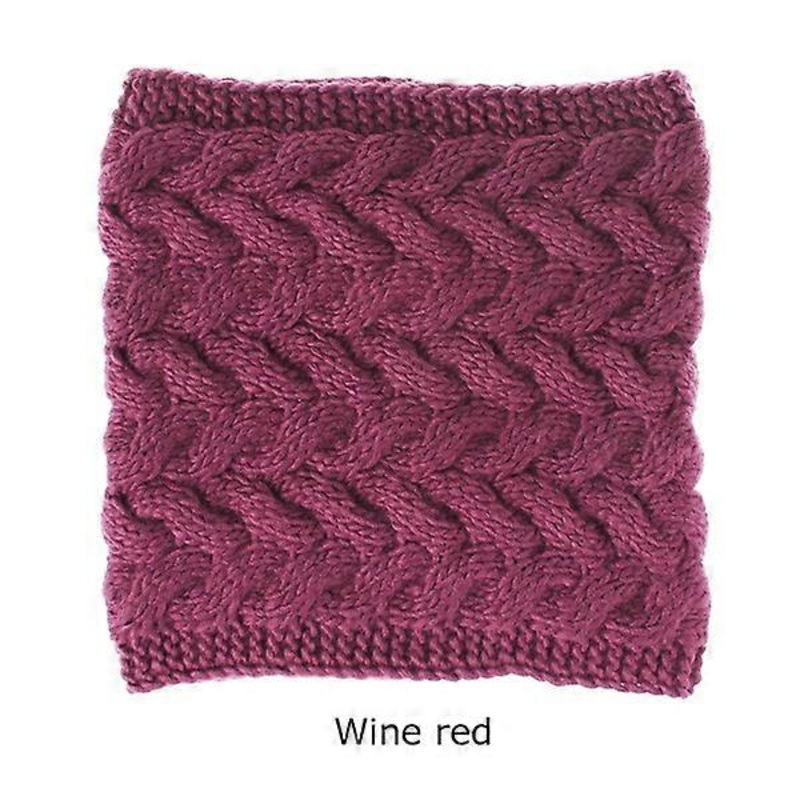 Fashion Winter Warm Collar Scarf Women Knitted Coarse Wool Collar Scarf (wine red) | Fruugo SG