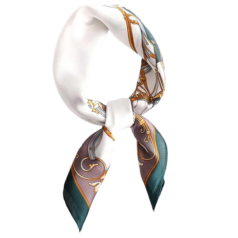 Fashionable Small Square Scarf with Unique Print for Office or Casual Wear Comfortable and Easy Care Bandana Scarves  Green | Fruugo SG