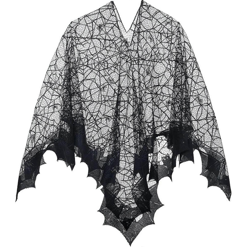 Halloween Webs Shawl Poncho Lace for Women Lady Dark Shawl Proms Dark Webs Poncho Shawl for Cosplay  Black | Fruugo SG
