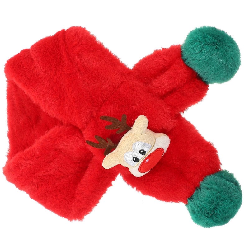 Lovely Scarf Children Neckerchief Winter Style Cartoon Doll Design Red 1Pcs Christmas Party | Fruugo SG
