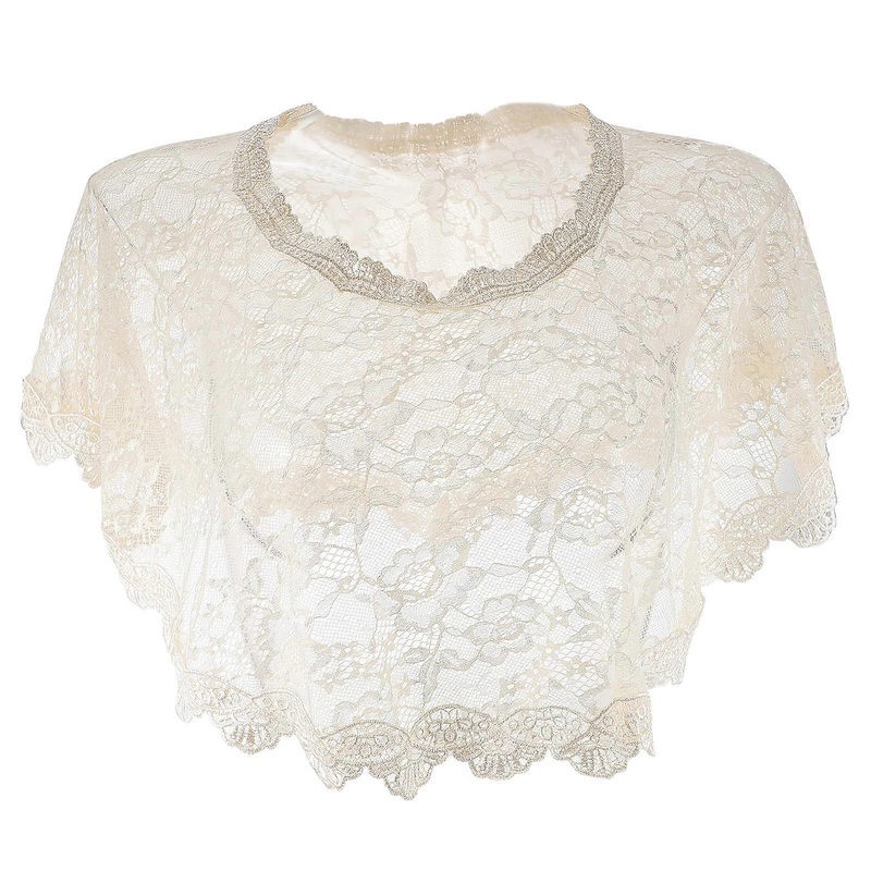 Off Shoulder Bridal Lace Cloak Elegant Short Cape Wedding Dress Shawl | Fruugo SG