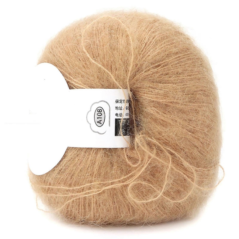 Popular Soft Mohair Pashm Knit Angora Long Wool Yarn Hot (khaki) | Fruugo SG