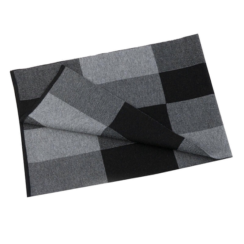 Scarf For Winter Mens Fashion Scarves Black Rectangular Warmth Winter Season 1Pack | Fruugo SG