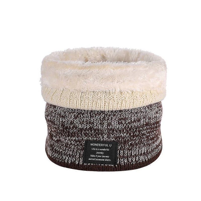 Unisex knitted scarf, winter warm tubular scarf ring scarf knitted neck warm windproof scarf with wool inside | Fruugo SG