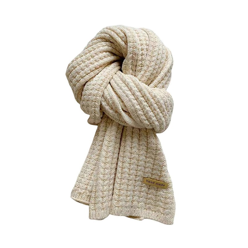 Winter Scarf Solid Color Thickened Warm Knitting Scarf Men Women Long Neck Wrap Garment Clothing | Fruugo SG