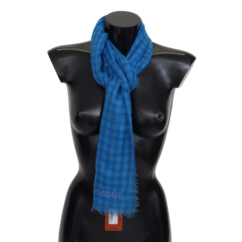 Blue Checkered Cashmere Unisex Wrap Fringes Scarf | Fruugo SG