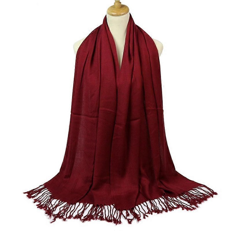 Bright Red Scarf Cotton Wraps Fringed Scarf Christmas Gift | Fruugo SG