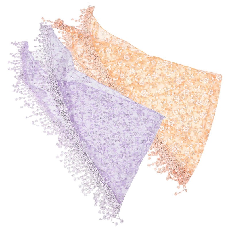 Decorative Lace Scarves For Women Stage Performance 135x40cm Triangle Shape 2Set | Fruugo SG