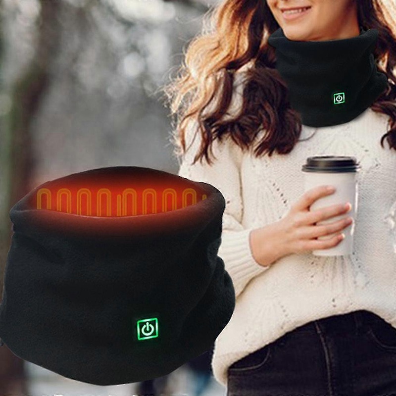 Electric Heated Snood Neck Warmer Fleece Scarf Winter Thermal Usb Heating Scarves Tube | Fruugo SG