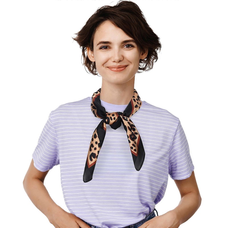 Elegant Scarf For Women Square Neck Leopard Print Assorted Color Thin Design 1Pack | Fruugo SG
