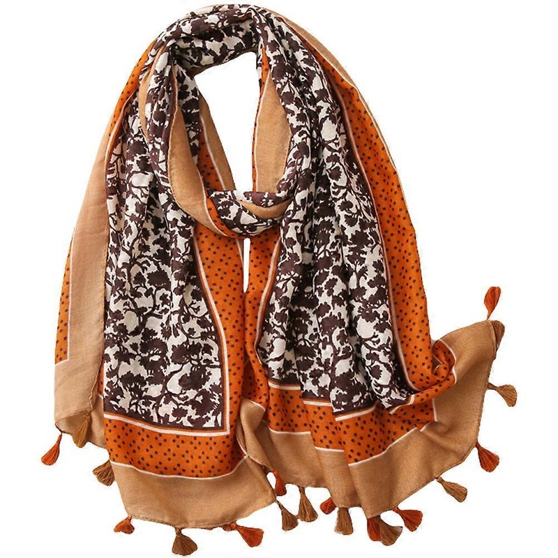 Floral Print Scarf Shawl Vintage Warm Shawl Coffee 180.00X90.00X0.20cm Warmth Women 1Set | Fruugo SG