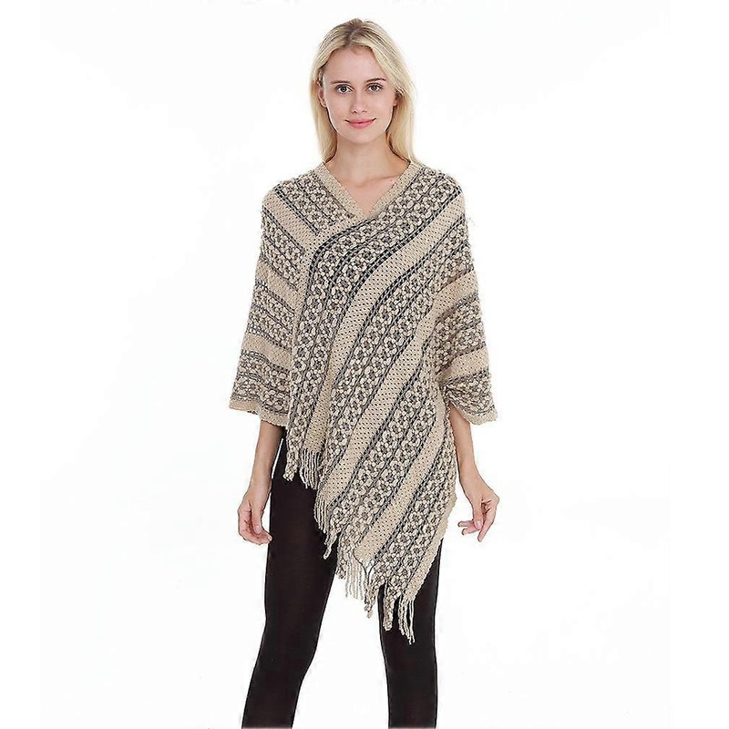 Hollow-out Pullover Poncho Crochet Loose Cape for Lady Autumn Winter | Fruugo SG