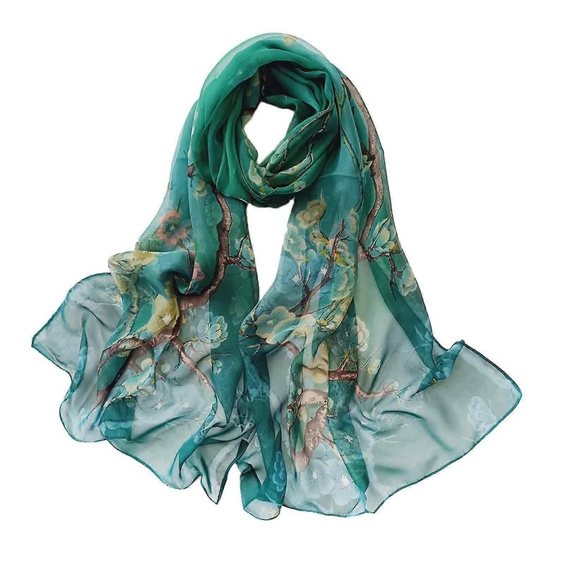 Lightweight floral-print chiffon scarf | Fruugo SG