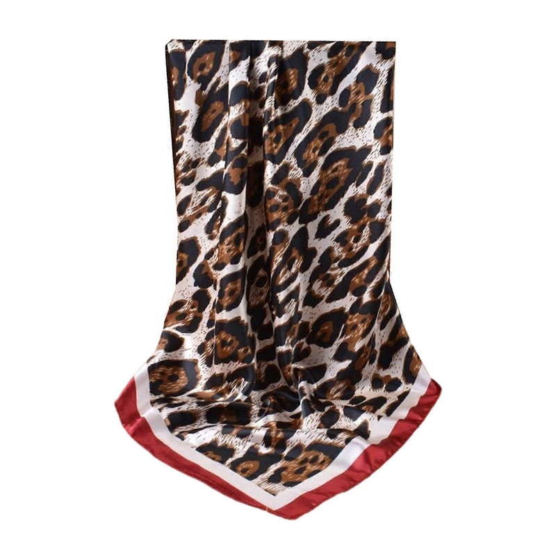 Multipurpose Leopard Design Square Scarf Soft Polyester Neck Scarf Breathable Headscarf for Neck Head Shoulder Styling  Red | Fruugo SG