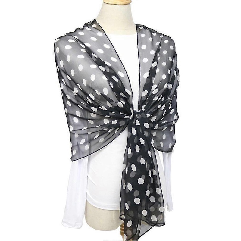 Silky Scarf Sun Proof Lightweight Wraps Silk and Cotton Polka Dot Scarf for Lady | Fruugo SG