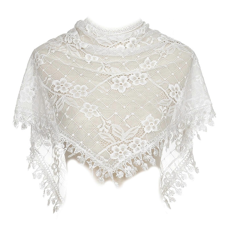 Summer Lace Mantilla Veil for Women Triangle Headscarf Hair Kerchief Floral Shawl Female Hairpiece for Church Praying  White | Fruugo SG