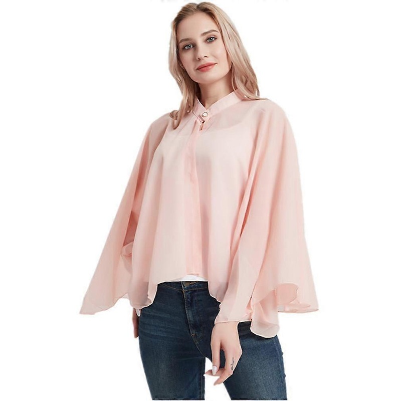 Women’s Pink Chiffon Poncho Top Sun Protective Shawls for Lady | Fruugo SG