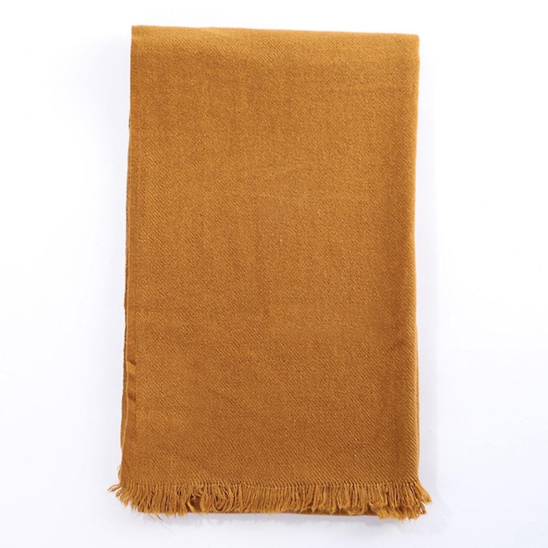 Woven Loose Beard Imitation Cashmere Pure Color Women Autumn And Winter Scarf Shawl | Fruugo SG