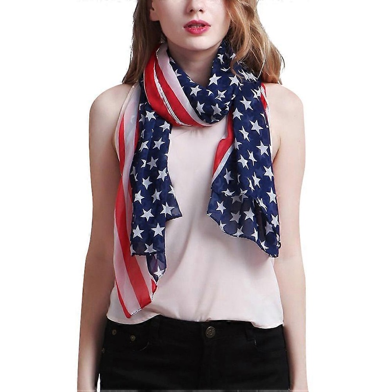 1PC American Flag Scarf Chiffon Shawl Fashion Neck Wrap Versatile Sunscreen Cape for Women and Girls | Fruugo SG
