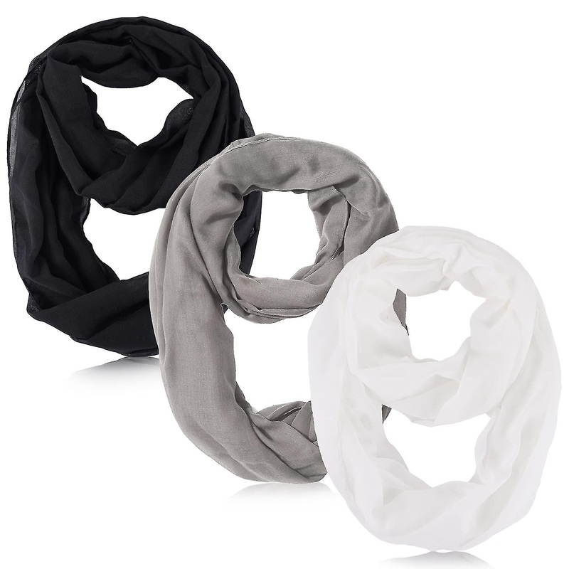 3pcs Women’s Lightweight Infinity Scarf Ring Pocket Bib Pure Color Infinite Bib Pocket Scarf | Fruugo SG