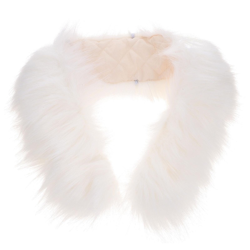 Ladies Winter Scarf White Faux Fox Shawl Collar Cold Winter Frost Protection 1Set | Fruugo SG