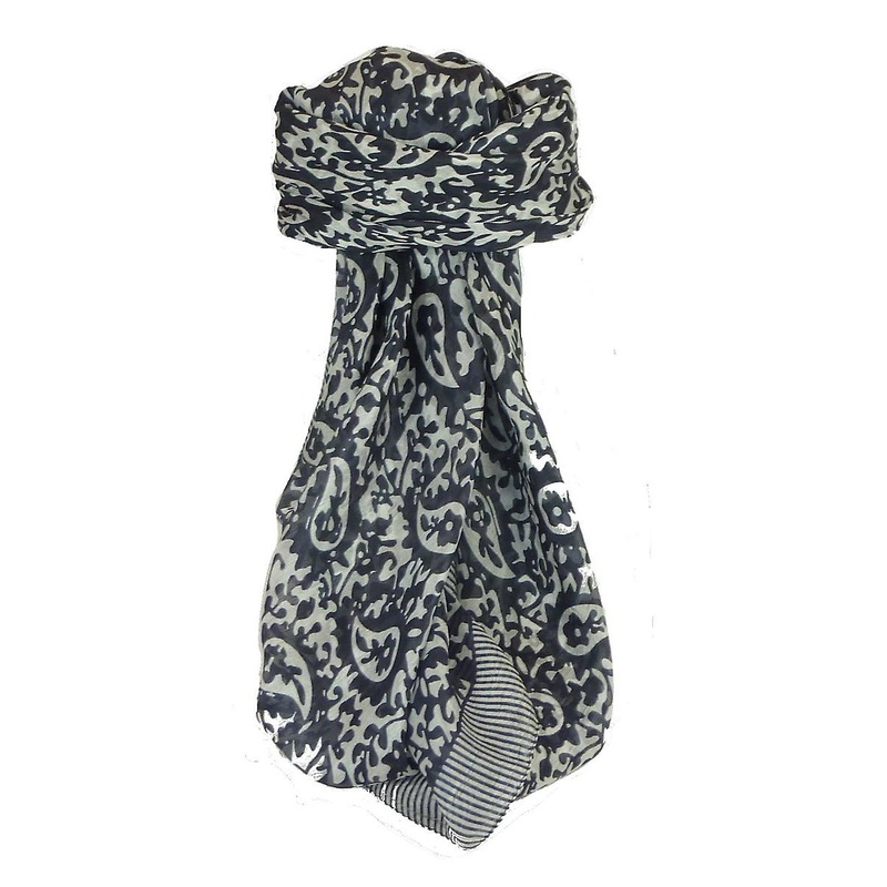 Mulberry Silk Classic Square Scarf Amba Black & White by Pashmina & Silk | Fruugo SG