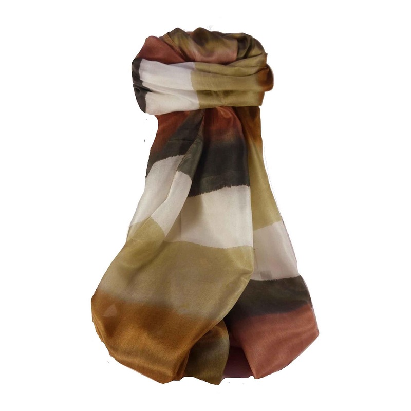 Mulberry Silk Contemporary Long Scarf Ranade Brown by Pashmina & Silk | Fruugo SG