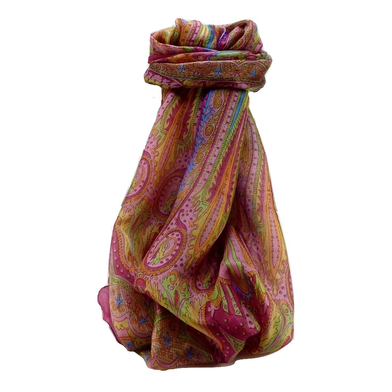 Mulberry Silk Traditional Long Scarf Chadar Rose by Pashmina & Silk | Fruugo SG