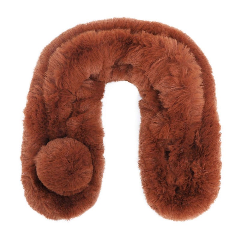 Scarf for Women Winter Fashion Faux Rabbit Ring Plush Scarf Warm Keeping Brown 68x14x3 Cm 1Pcs | Fruugo SG