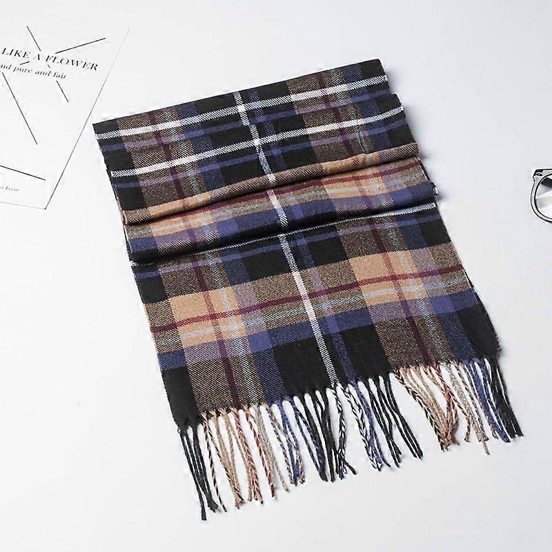 Super soft classic literary plaid imitation cashmere feel winter scarf thickened and warm all-match (126) | Fruugo SG