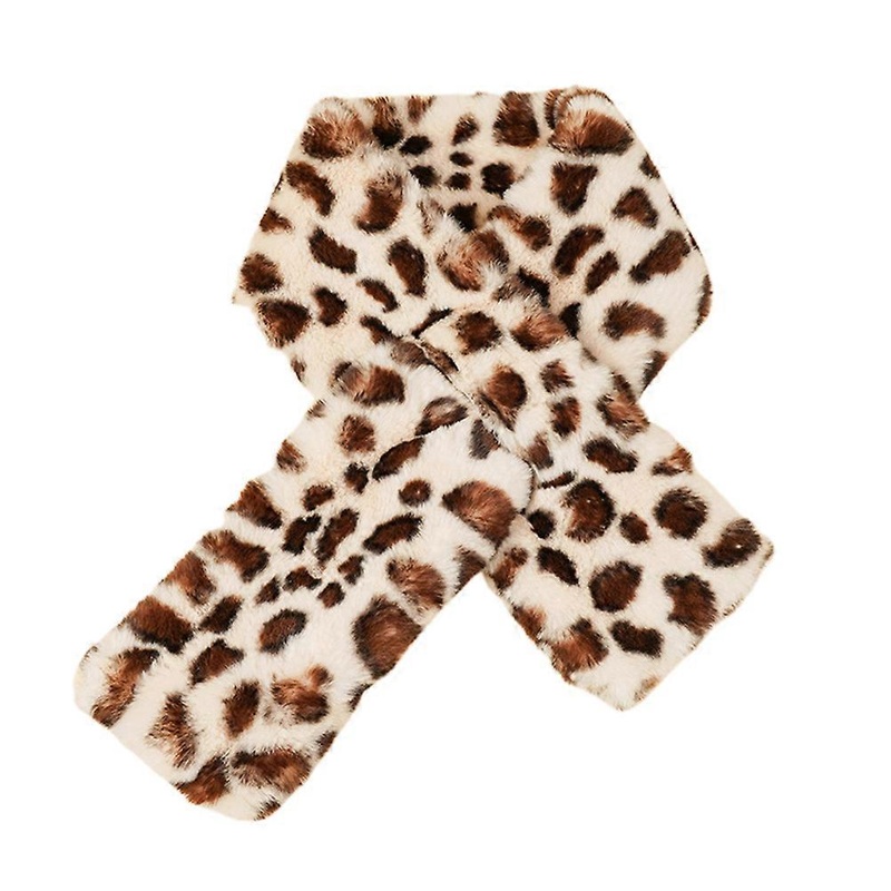 Wind-Resistant Warm Scarf Collar Design Leisure Time Stylish Leopard Pattern Beige 88x11cm 1Set | Fruugo SG